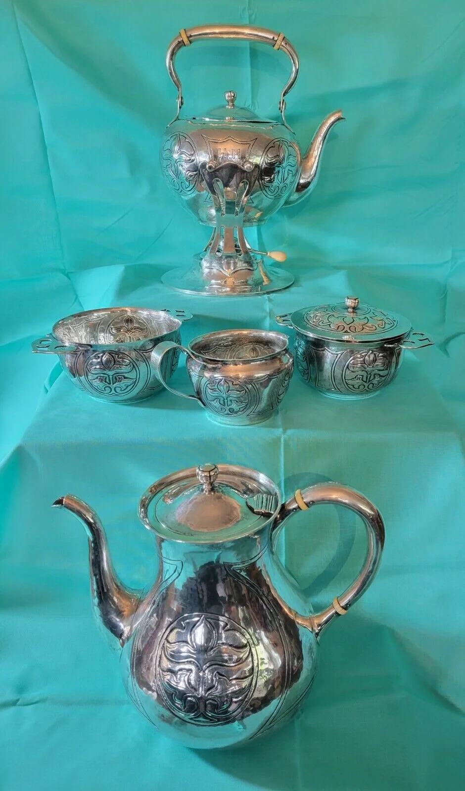 Vintage silver deals tea set